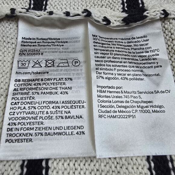 H&M Breton Stripe Short Sleeve Cropped Boxy Sweater - XL - Picture 9 of 9